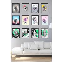 12 Parça Çerçeve Görünümlü Mdf Tablo Seti TB-027