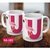 U Harfli Kupa Bardak Flamingo Hediye