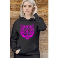 Kurt Desenli Neon %100 Pamuklu 1. Sınıf Sweatshirt Kapşonlu Tişört