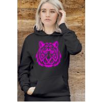 Kaplan Desenli Neon %100 Pamuklu 1. Sınıf Sweatshirt Kapşonlu Tişört