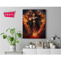 Alevler İçinde Lucifer Tablosu / İllüstrasyon Tablolar / Fantastik Tablolar