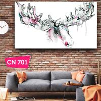 Geyik Kafası Çizimİ / Modern Sanat / Dekoratif /Kanvas Tablo
