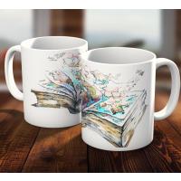 Harita ve Kitap Figürlü - Gezgin Hediye Kupa Bardak