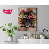 Geometrik Vahşi Kaplan Tablosu / Güç Veren Tablo / Değişik Hediye