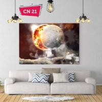 Güneş Tutulması Astronomik Kanvas Tablo / Duvar Dekoru