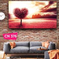 Kırmızı Kalp Ağaç / Huzur Veren Doğa Tablosu