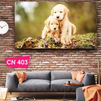 Sevimli Golden Yavru Kardeş Köpekler / Çocuk Odası Tabloları