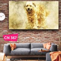 Sevimli Tüylü Gülen Köpek Dekoratif Tablo