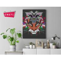 Simetrik Fütüristik Kaplan Tablosu / Modern Sanat / Erkek Öğrenciye Hediye