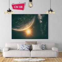 Uzay Güneş ve Dünya Astronomi Bilim Sever Kanvas Tablo