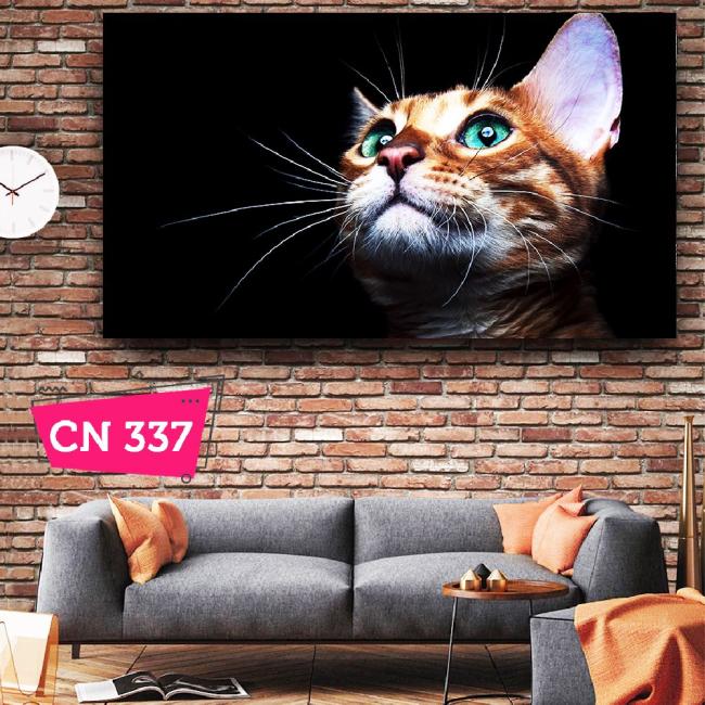 Yeşil Gözlü Kedi Portresi Genç Odası Tablosu 37.29 TL + KDV